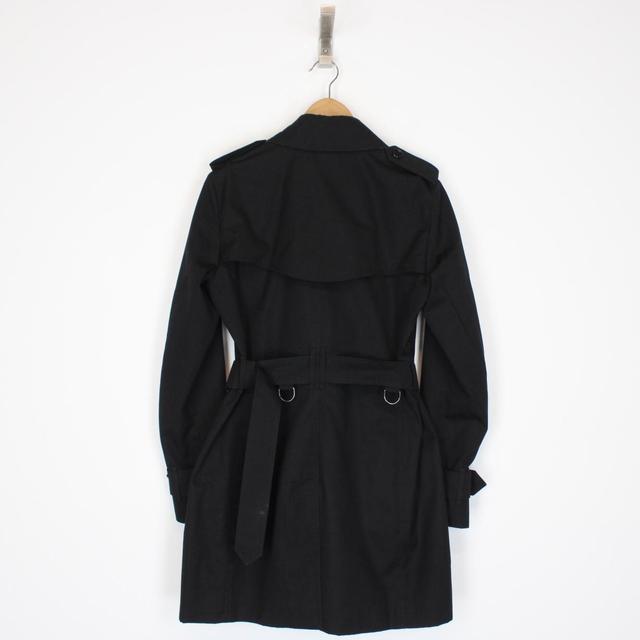 Burberry London Black Nova Check Double Breasted Trench Coat