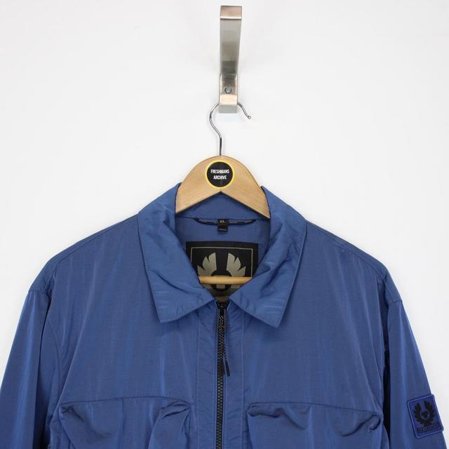 Belstaff Blue Full Zip Nylon Rift Overshirt Jacket