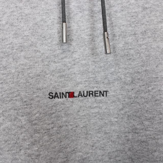 Saint Laurent Grey 1966 OG Spellout Hoodie Jumper