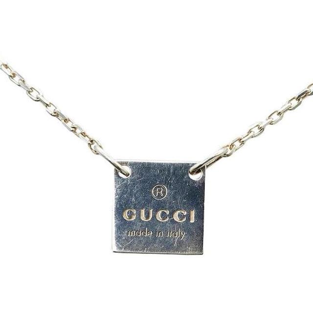 Gucci Square Pendant Sterling Silver Bracelet