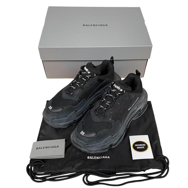 Balenciaga Triple S Black Clear Sole Mesh Trainers