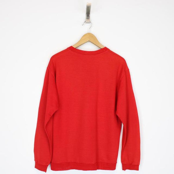 Vintage 90s Yves Saint Laurent Red Spellout Sweatshirt Jumper