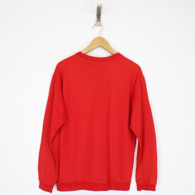 Vintage 90s Yves Saint Laurent Red Spellout Sweatshirt Jumper