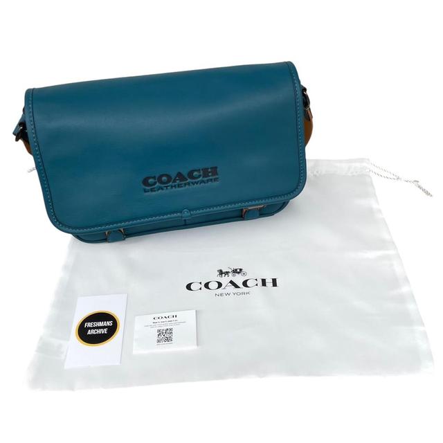 Coach Blue Restored League Leather Shoulder Messenger Bag