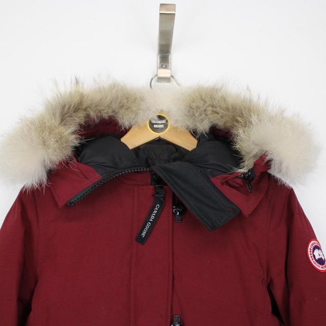 Canada Goose Burgundy Lorette Parka Down Coat with Fur Trim