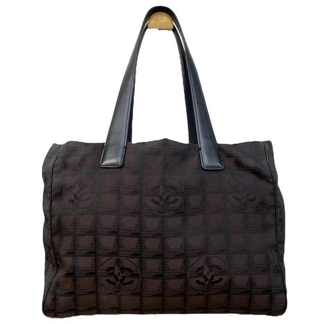 Chanel New Line Brown and Black Nylon Travel Tote Bag