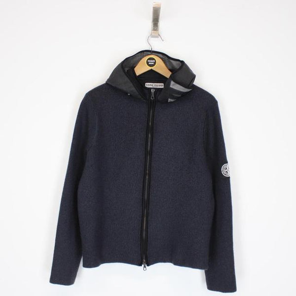 Vintage Stone Island AW 2004 Dark Grey Wool Hoodie Jumper