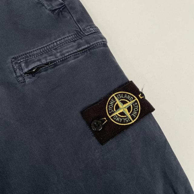 Stone Island SS 2020 Navy Blue Skinny Fit Cargo Trousers