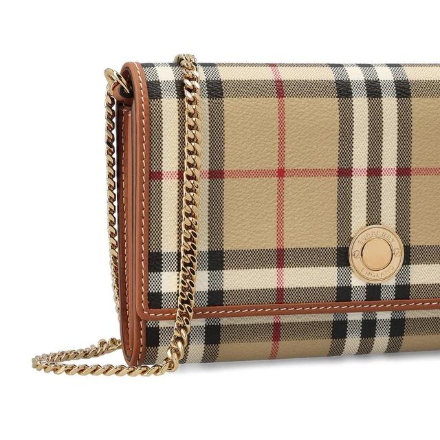 Burberry Tan and Brown Nova Check Hannah Chain Strap Shoulder Bag