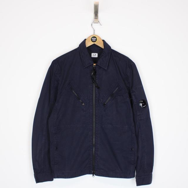 CP Company Navy Blue Full Zip Goggle Overshirt Jacket