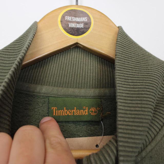 Vintage 00s Timberland Green 1/4 Zip Sweatshirt Jumper