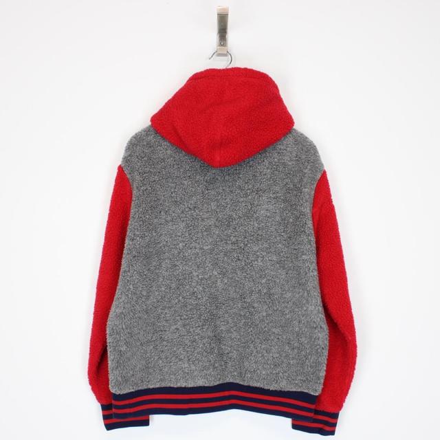 Polo Ralph Lauren Grey and Red Mountain Expedition Sherpa Fleece Hoodie