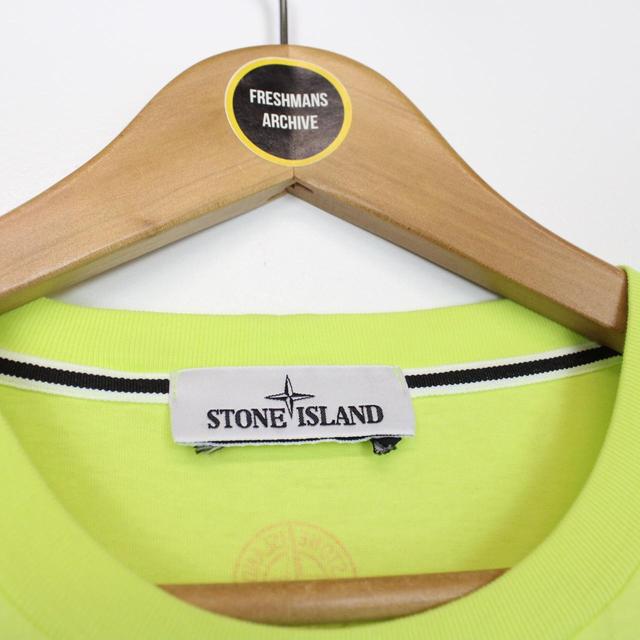 Stone Island SS 2022 Lemon Yellow Tricromia Short Sleeve T-Shirt