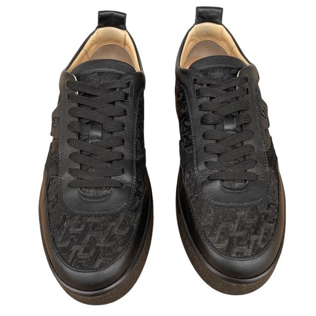 Christian Louboutin Black Happyrui Leather Trainers