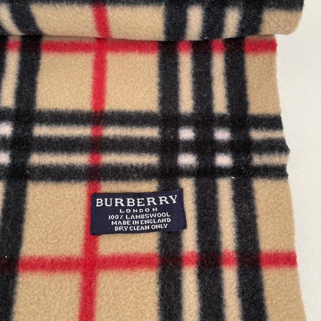 Vintage 90s Burberry Tan Brown Nova Check Lambswool Scarf