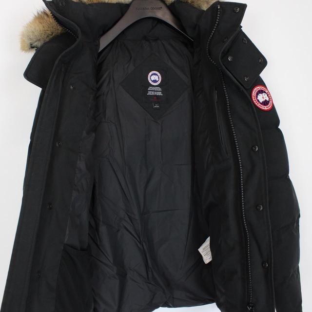 Canada Goose Black Wyndham Parka Down Jacket with Fur Trim