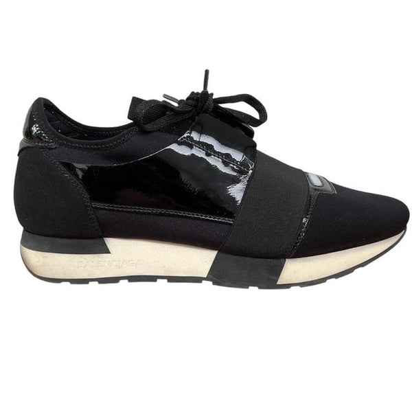 Balenciaga Race Runner Black and White Trainers