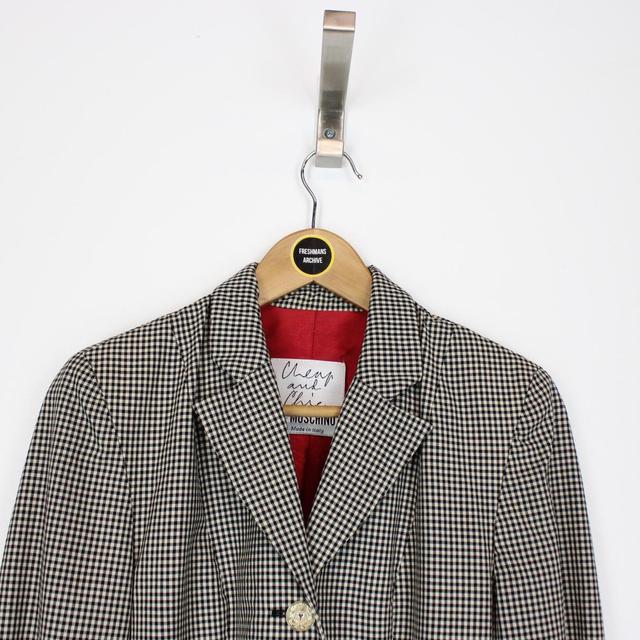 Vintage Moschino Cheap and Chic Black and White Checked Wool Blazer