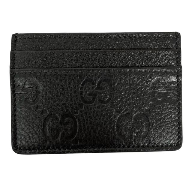 Gucci Black GG Emblem Leather Card Holder