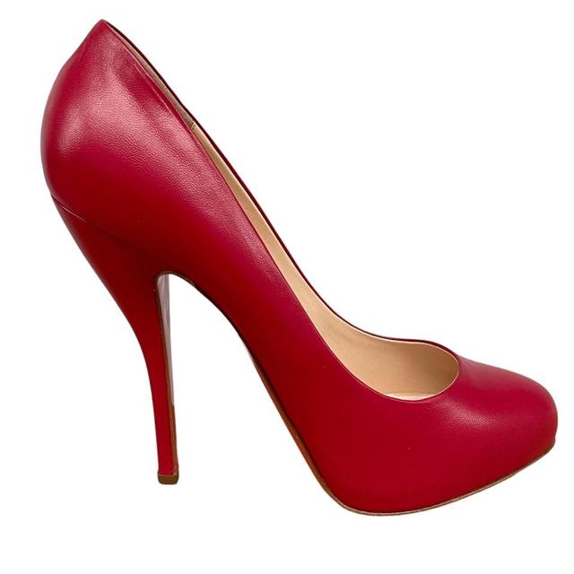 Christian Louboutin 2009 Red Feticha 120 Leather High Heels