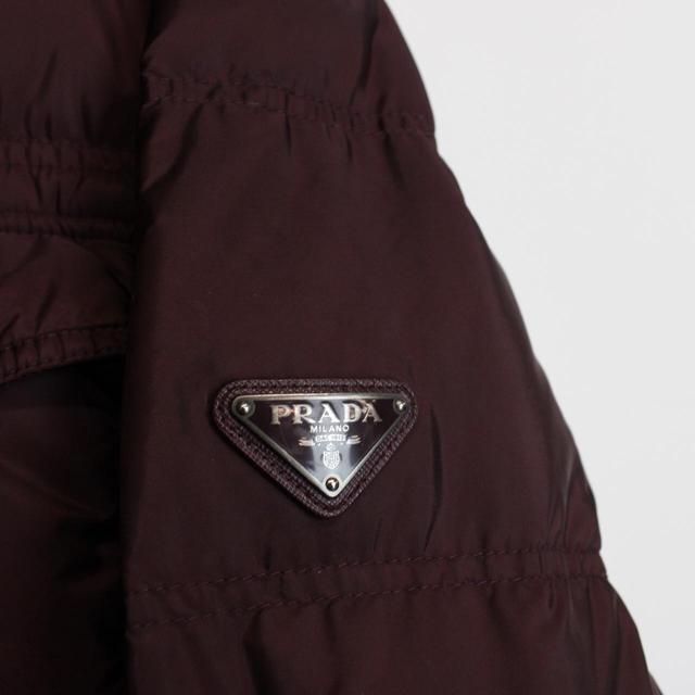 Prada Nylon Burgundy Full Zip Down Puffer Jacket