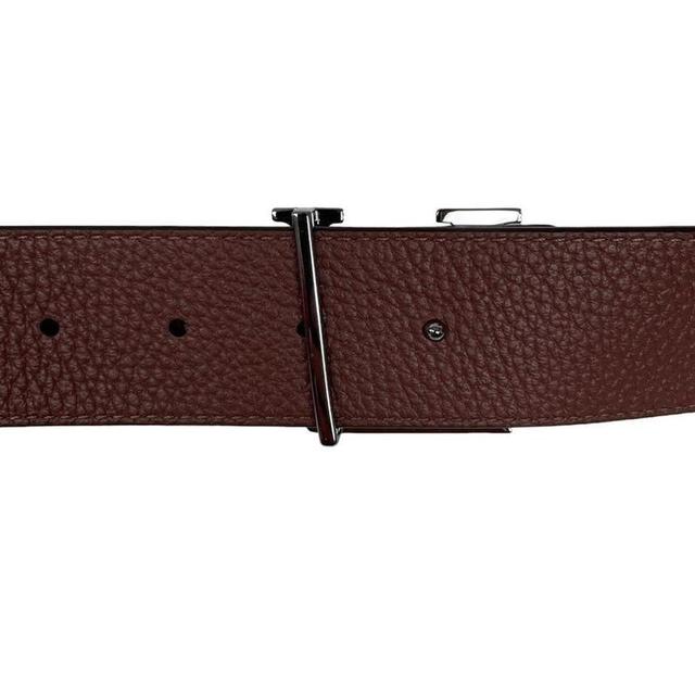 Louis Vuitton Navy Blue and Brown Initials Pyramide Reversible Leather Belt