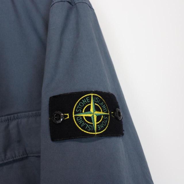 Stone Island SS 2024 Blue Supima Cotton Twill Stretch-TC Jacket