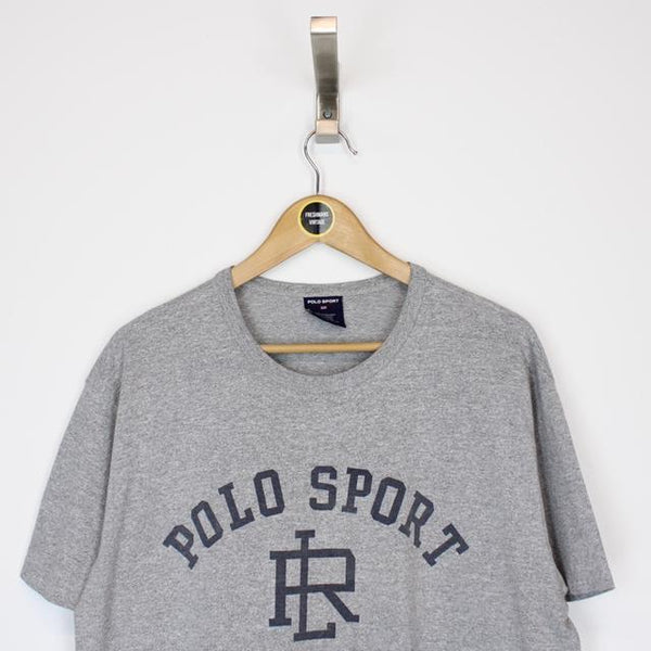 Vintage 90’s Polo Sport Ralph Lauren Grey Spellout Short Sleeve T-Shirt