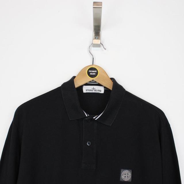 Stone Island AW 2015 Black Long Sleeve Compass Polo Shirt