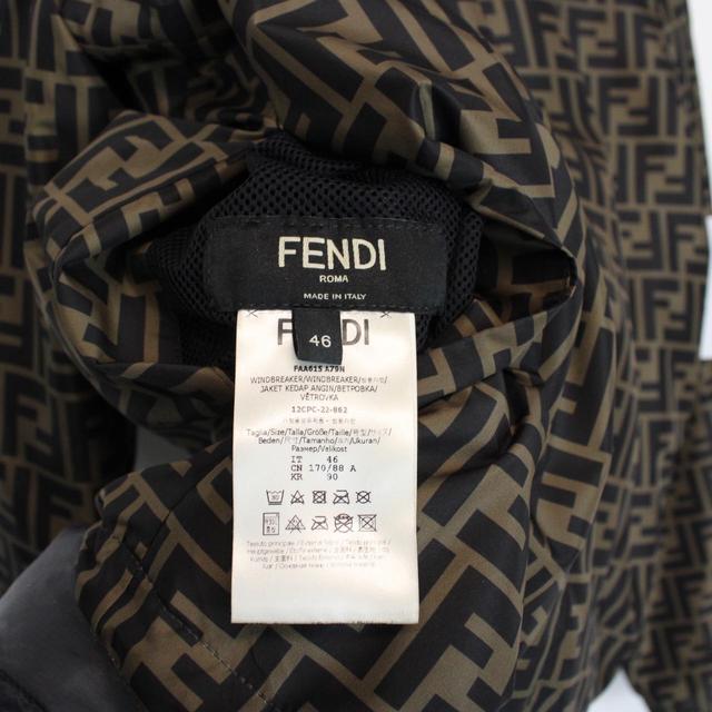 Fendi Brown and Black Zucca Monogram Reversible Windbreaker Jacket