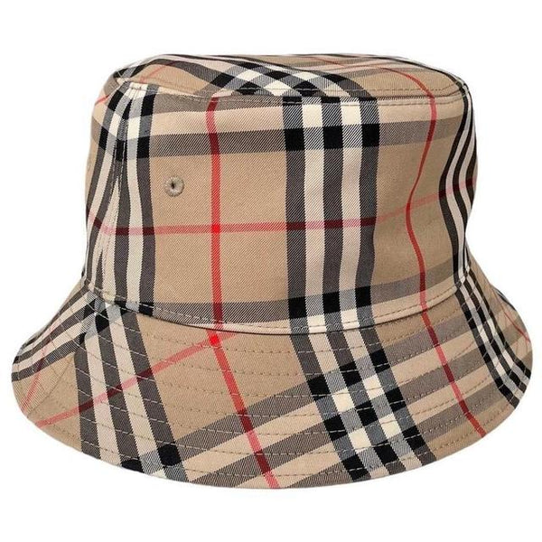 Burberry London Tan Nova Check Cotton Panel Bucket Hat