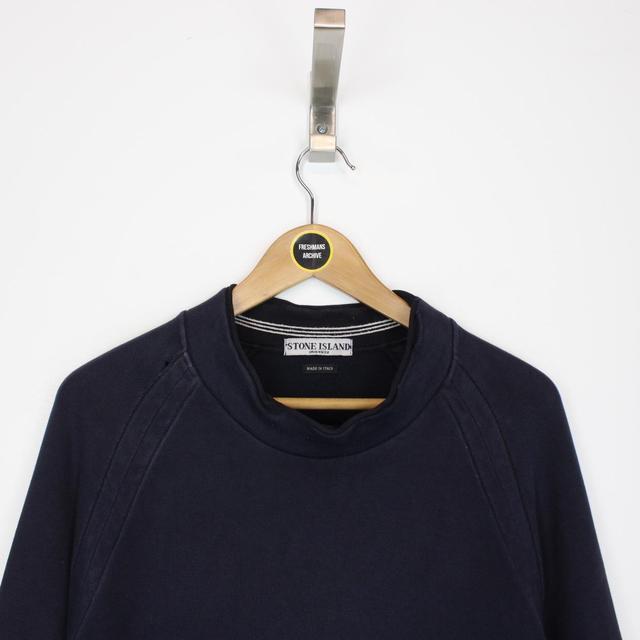 Vintage Stone Island AW 2005 Navy Blue Mock Neck Sweatshirt Jumper