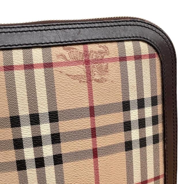 Vintage 90s Burberry Tan and Brown Nova Check Canvas/Leather Document Travel