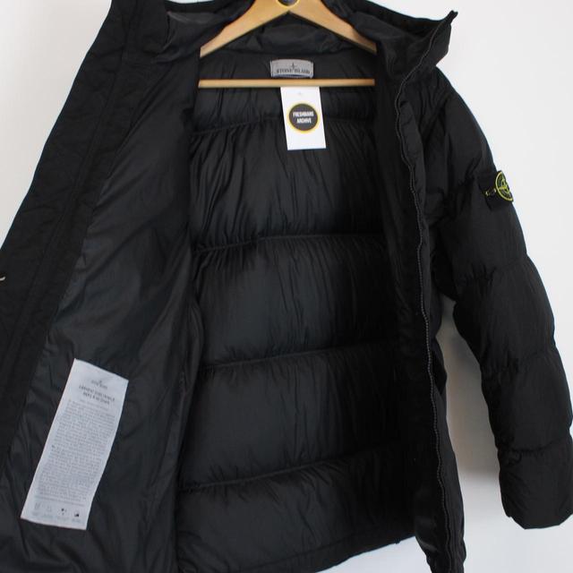 Stone Island AW 2024 Black Garment Dyed Crinkle Reps R-NY Down Puffer Jacket