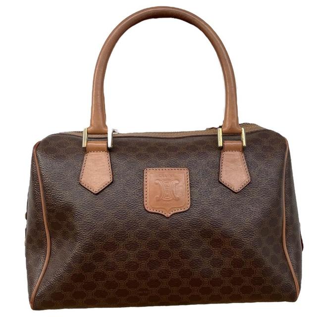 Vintage Celine Brown an Tan Macadam Boston Bag