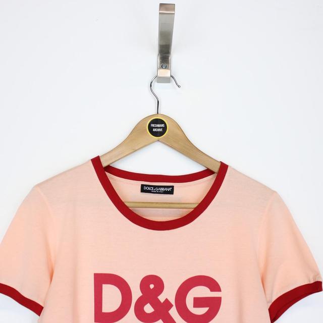 Dolce &amp; Gabbana Peach Orange and Red Short Sleeve T-Shirt