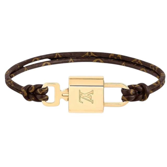 Louis Vuitton Brown and Gold Lock It Again Monogram Bracelet