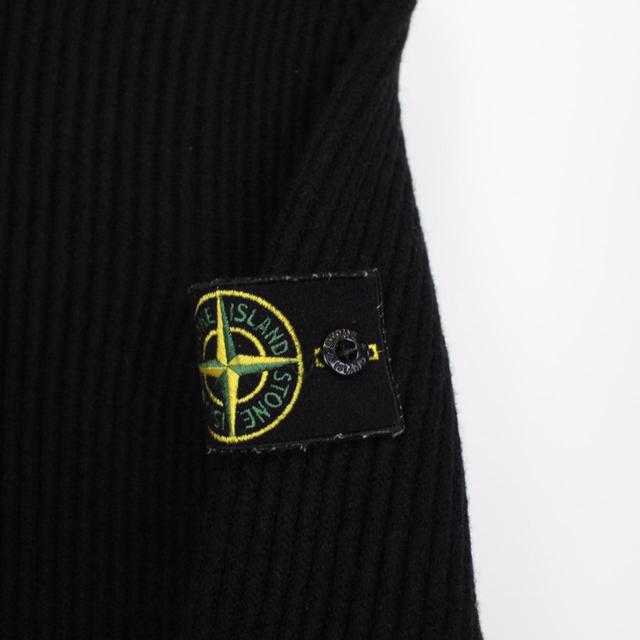 Vintage Stone Island AW 2004 Black Ribbed Wool Knit 1/4 Zip Jumper