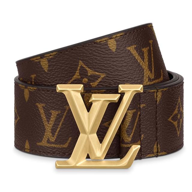 Louis Vuitton Brown and Gold Monogram Pyramide Belt