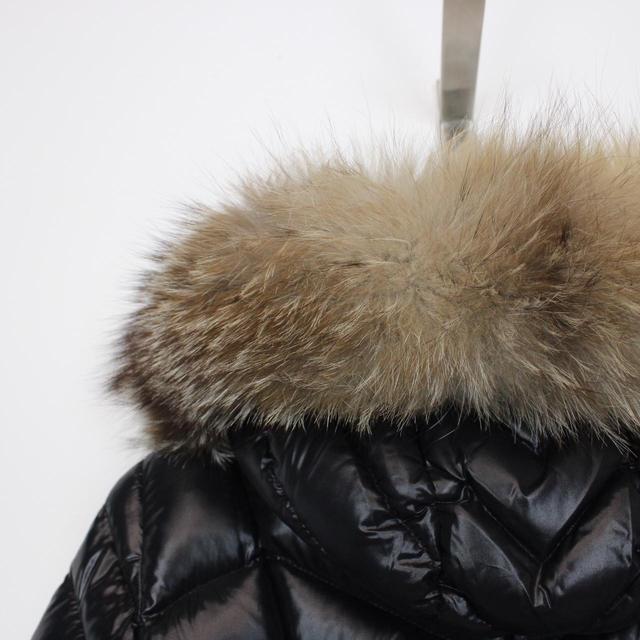 Moncler Fulmar Black Long Down Jacket with Fur Trim Hood