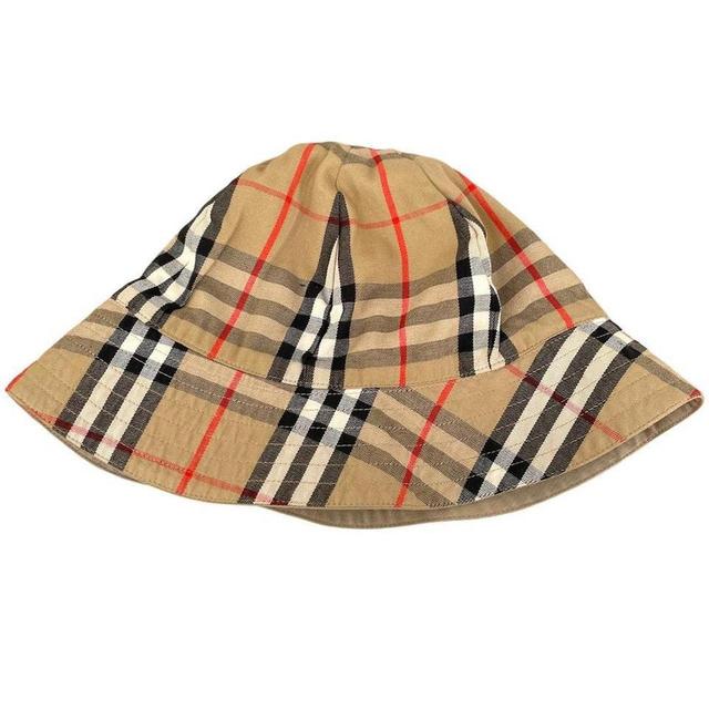 Vintage 90s Burberry Beige and Tan Nova Check Reversible Bucket Hat