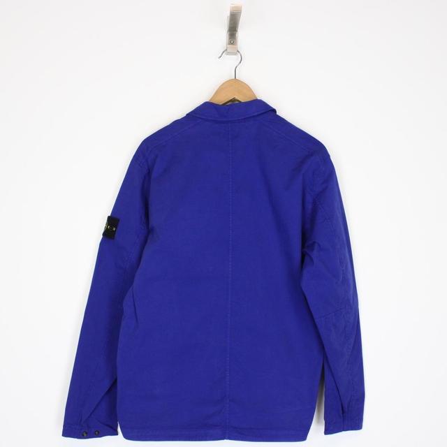 Stone Island AW 2023 Blue Bellows Cotton Overshirt Jacket