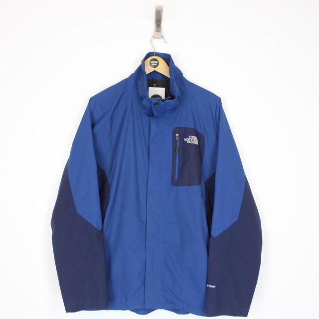 Vintage The North Face Blue and Navy Full Zip Hyvent Waterproof Jacket