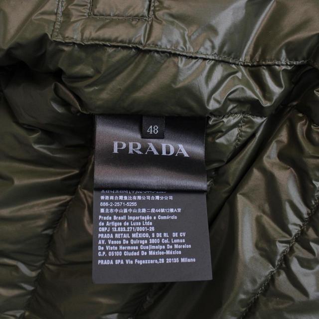 Prada Khaki Green Full Zip Nylon Down Gilet / Bodywarmer