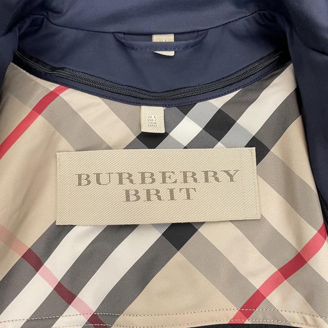 Burberry Brit Navy Blue Nova Check Coat with Removable Wool Lining