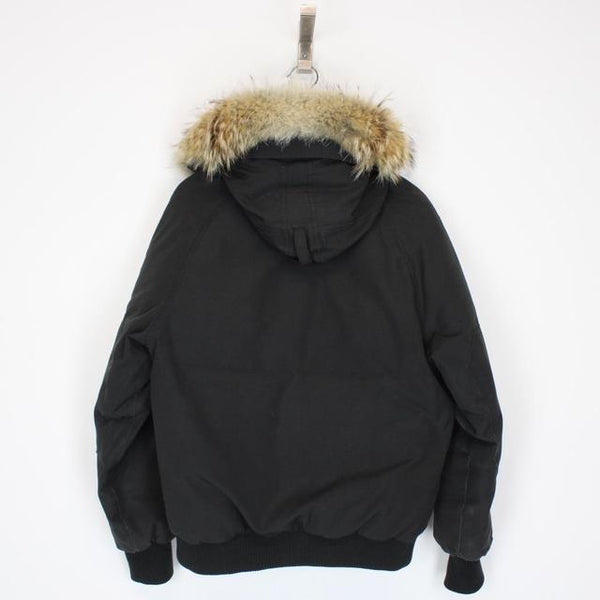 Canada Goose Black Chilliwack Bomber Down Jacket with Fur Trim