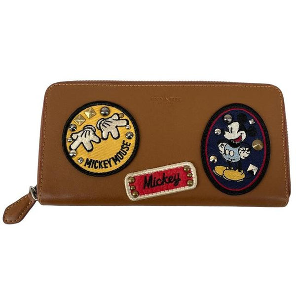 Coach x Disney Mickey Mouse Brown Limited Edition Leather Purse