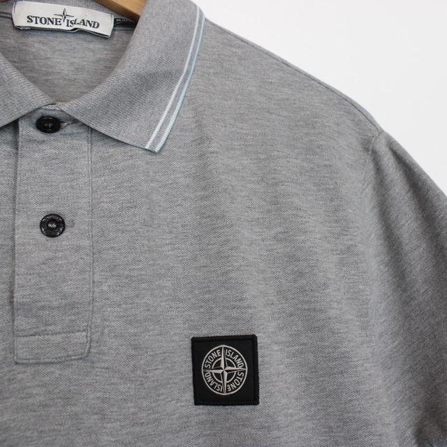 Stone Island Grey Short Sleeve Compass Polo Shirt