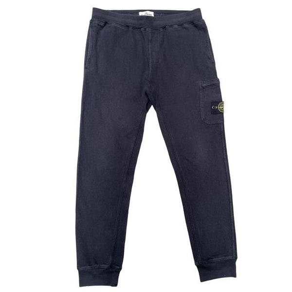 Stone Island SS 2017 Navy Blue Slim Fit Cotton Tracksuit Bottoms / Joggers