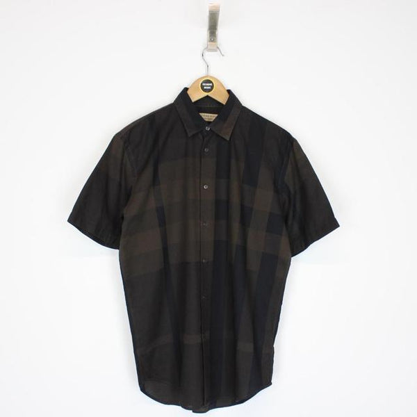 Burberry Brown and Black Nova Check Short Sleeve Cotton Shirt